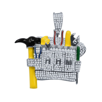 HAM Hammer Tool Kit VVS CZ Iced Out Pendant .925 Sterling Silver
