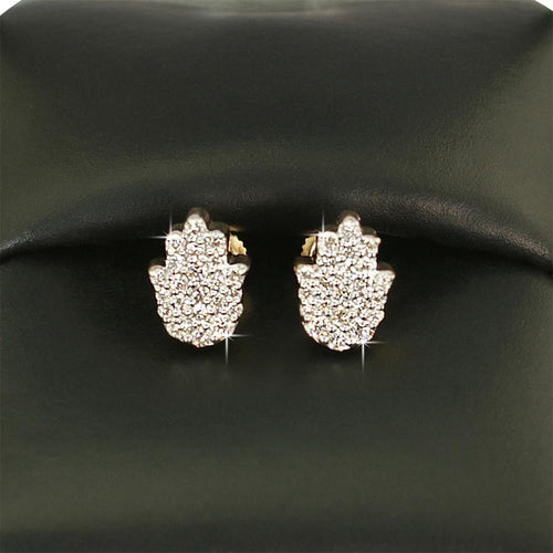 Hamsa Diamond Earrings .39cttw 10K Yellow Gold