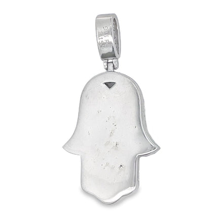 Hamsa SOLID BACK 2.15 Carat VVS Moissanite Pendant .925 Sterling Silver