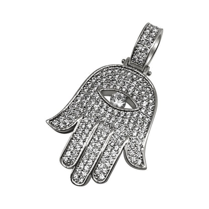 Hamsa VVS Moissanite Pendant .925 Sterling Silver