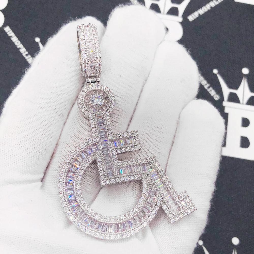 Handicap Baguette Iced Out Hip Hop Pendant