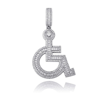 Handicap Baguette Iced Out Hip Hop Pendant
