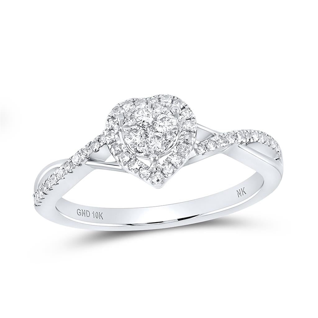 Heart Braid Band Diamond Ring 1/3cttw 10K Gold