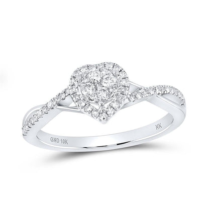 Heart Braid Band Diamond Ring 1/3cttw 10K Gold