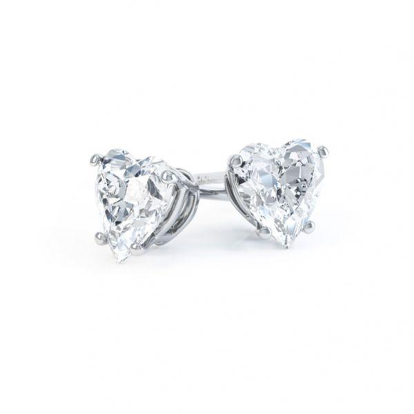 Heart Cut Moissanite VVS D Stud Earrings .925 Sterling Silver