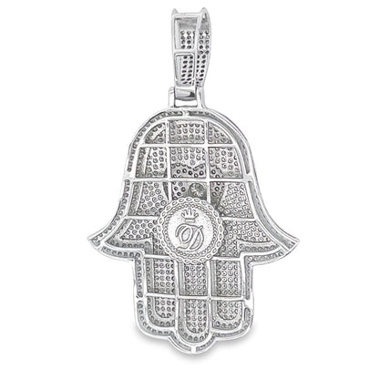 Heart Hamsa VVS Moissanite Pendant 3.55cttw .925 Sterling Silver