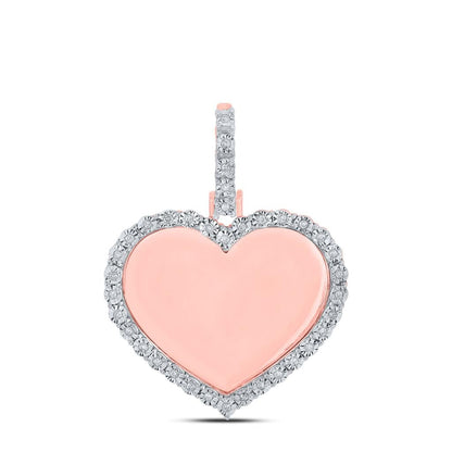 Heart Picture Frame Diamond Pendant 10K Gold