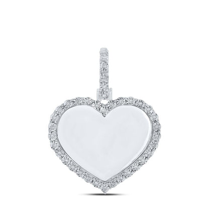 Heart Picture Frame Diamond Pendant 10K Gold