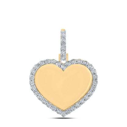 Heart Picture Frame Diamond Pendant 10K Gold