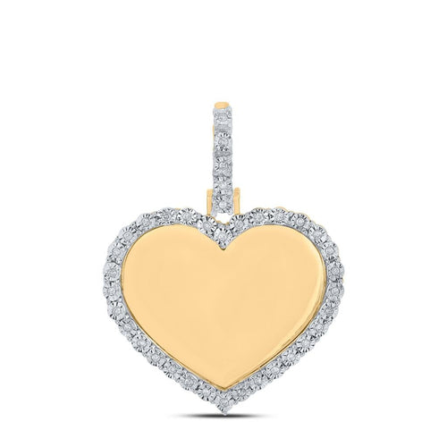 Heart Picture Frame Diamond Pendant 10K Gold