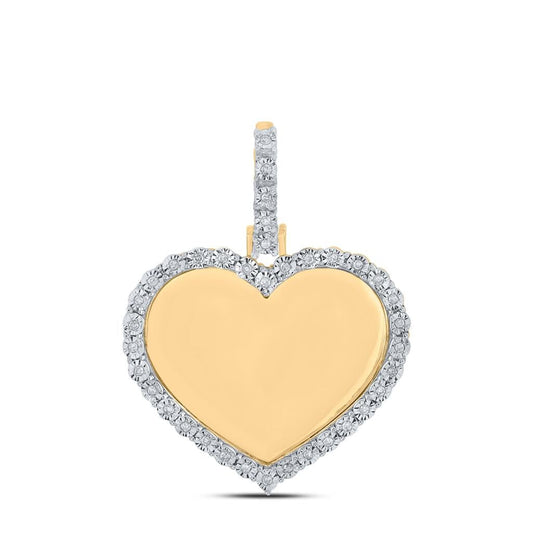 Heart Picture Frame Diamond Pendant 10K Gold