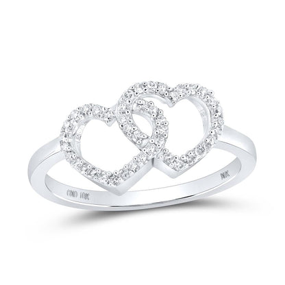 Heart Stack Diamond Ring 10K Gold