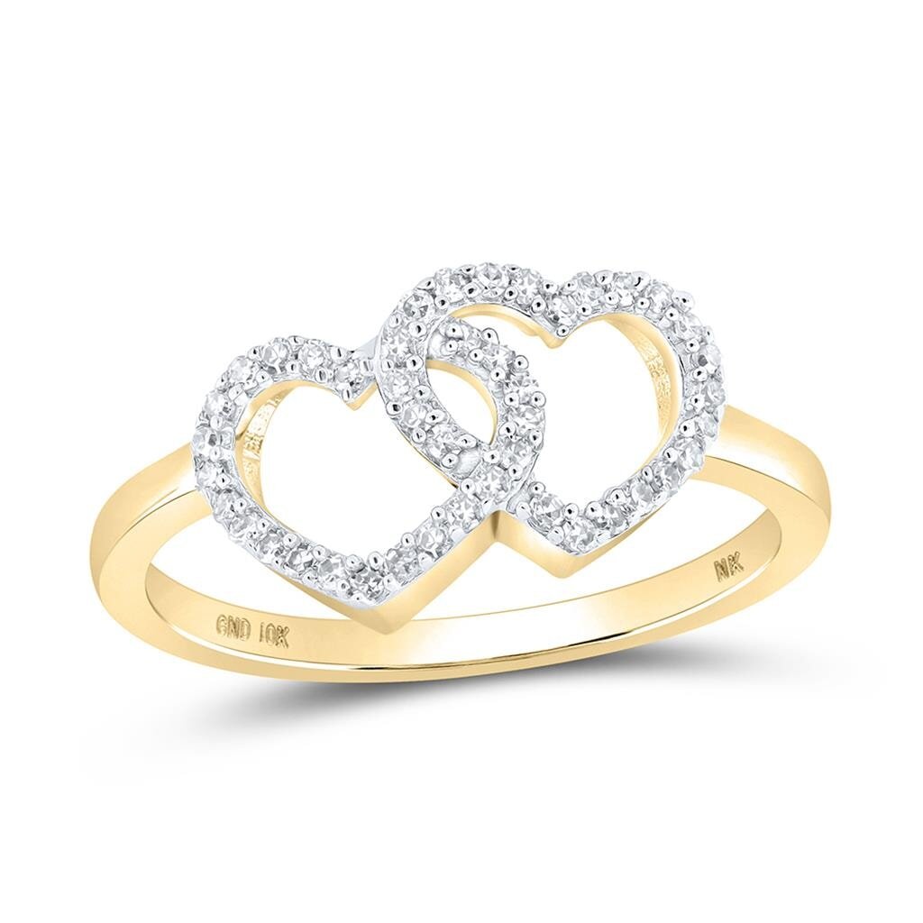 Heart Stack Diamond Ring 10K Gold