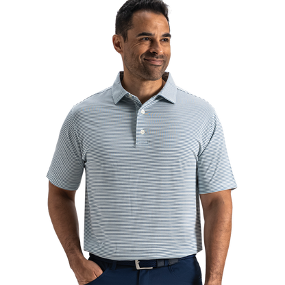 Heather Feeder Stripe Lisle - Mint Julep / Windward Blue