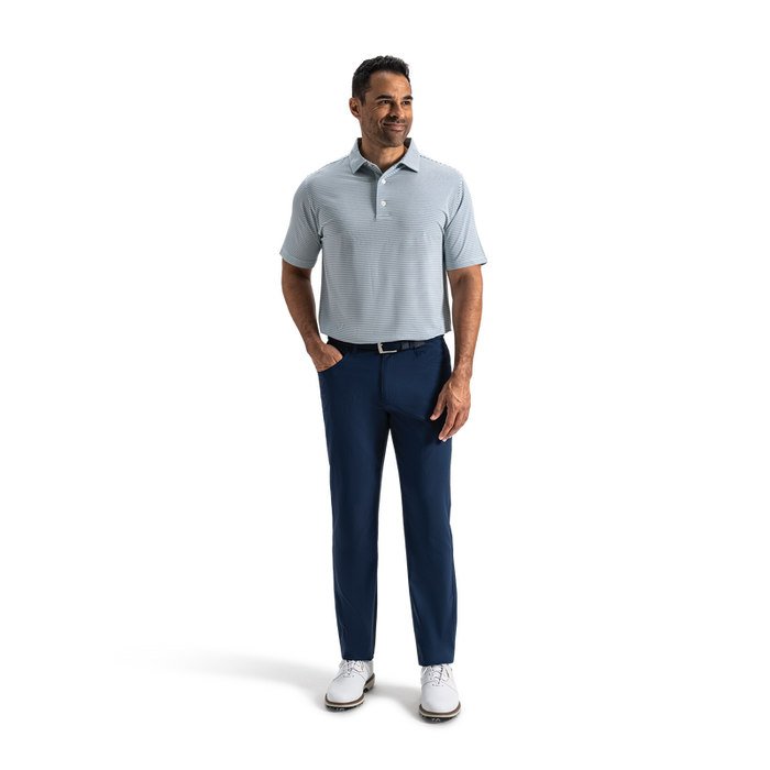 Heather Feeder Stripe Lisle - Mint Julep / Windward Blue