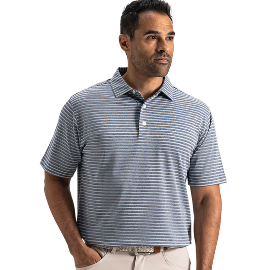 Heather Pin Pop Stripe Pique - Navy / Windward Blue / Mint Julep