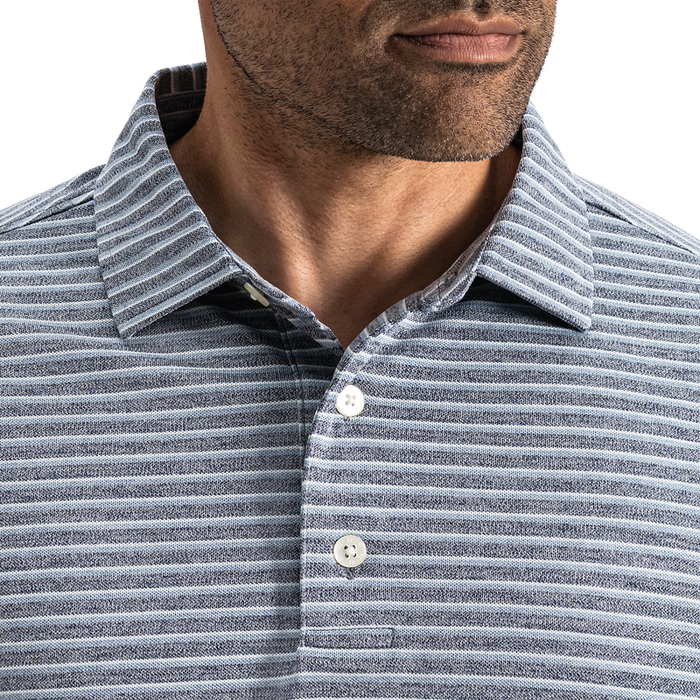 Heather Pin Pop Stripe Pique - Navy / Windward Blue / Mint Julep
