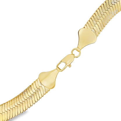 Herringbone Gold Plated Chain Necklace
