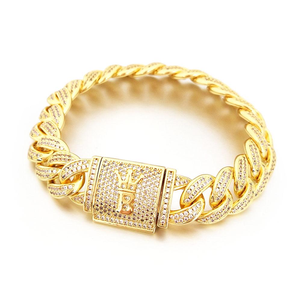 Hip Hop Bling 15MM Cuban Iced Bracelet