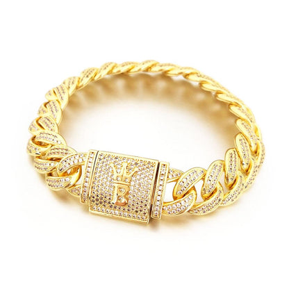 Hip Hop Bling 15MM Cuban Iced Bracelet