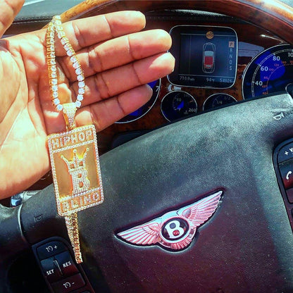 Hip Hop Bling Logo Block Pendant