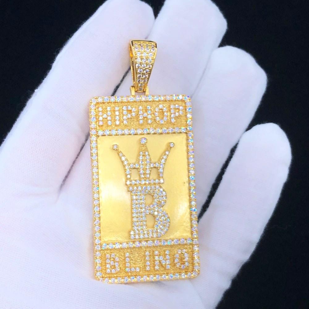 Hip Hop Bling Logo Block Pendant