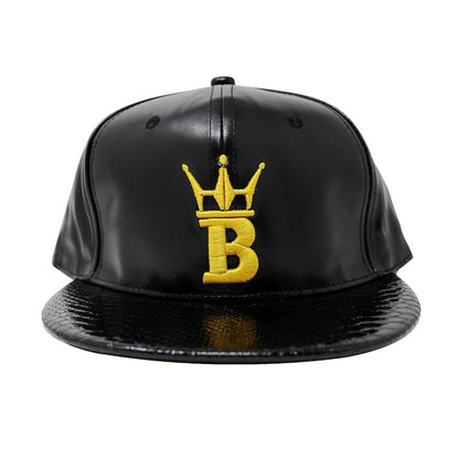 HipHopBling Crown Logo Leatherette Snapback Hat