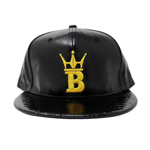 HipHopBling Crown Logo Leatherette Snapback Hat
