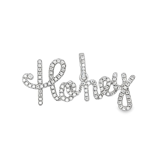 Honey Iced Out Moissanite Pendant .925 Sterling Silver