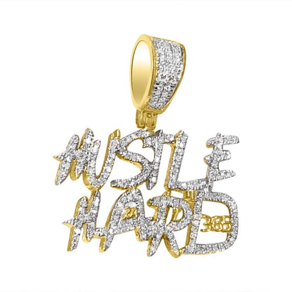 Hustle Hard 365 Diamond Pendant .78cttw 10K Yellow or White Gold