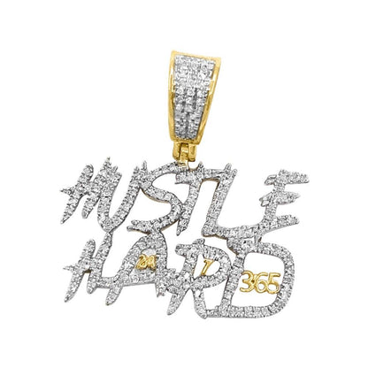 Hustle Hard 365 Diamond Pendant .78cttw 10K Yellow or White Gold