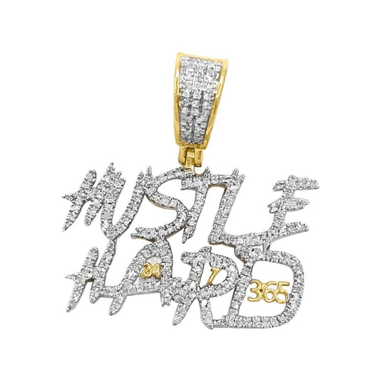 Hustle Hard 365 Diamond Pendant .78cttw 10K Yellow or White Gold