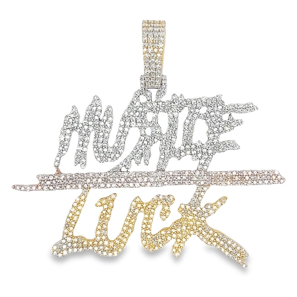 Hustle Luck 3.50cttw Diamond Pendant 3 Tone 10K Gold