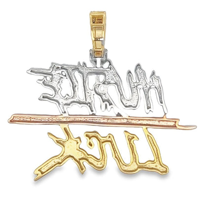 Hustle Luck 3.50cttw Diamond Pendant 3 Tone 10K Gold