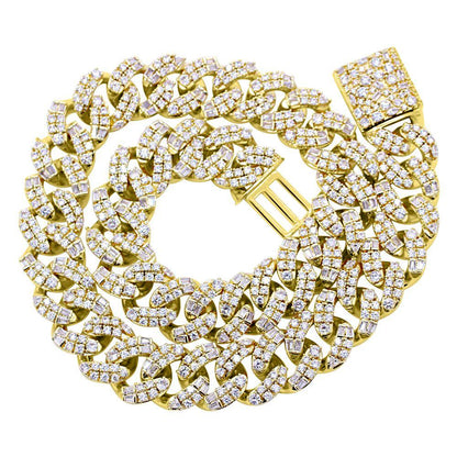 Ice Medley Cuban Bling Bling Chain 20MM  White / Yellow Gold