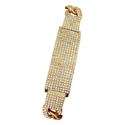 ID Cuban Bracelet Micro Pave Bling Gold Bracelet