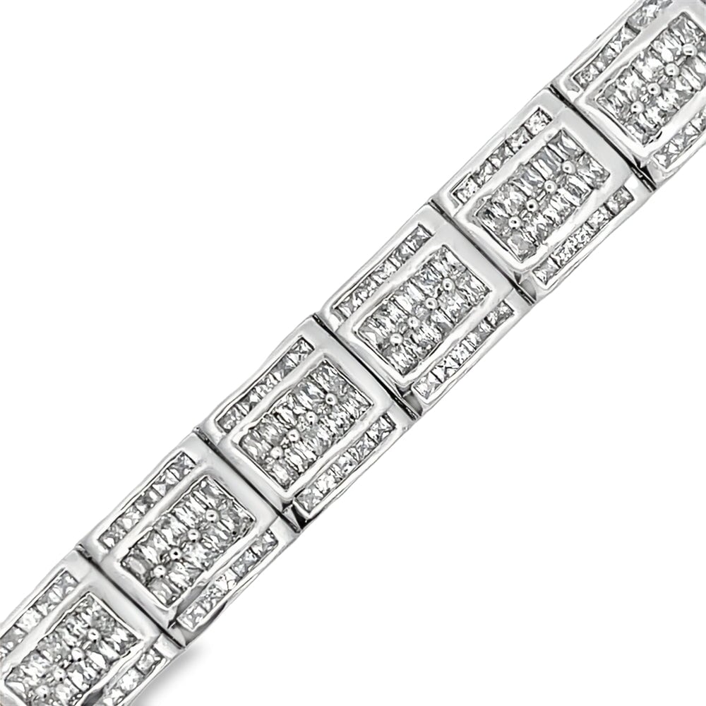 Igloo Baguette CZ Iced Out Bracelet .925 Sterling Silver