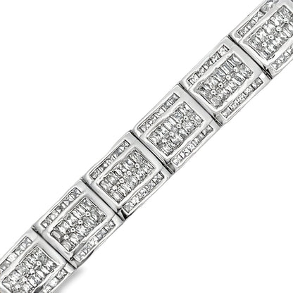 Igloo Baguette CZ Iced Out Bracelet .925 Sterling Silver