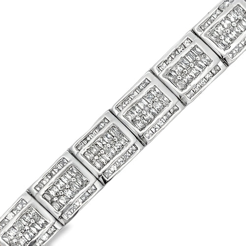 Igloo Baguette CZ Iced Out Bracelet .925 Sterling Silver