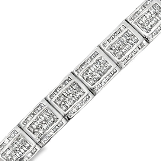 Igloo Baguette CZ Iced Out Bracelet .925 Sterling Silver
