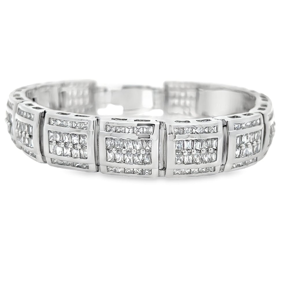 Igloo Baguette CZ Iced Out Bracelet .925 Sterling Silver