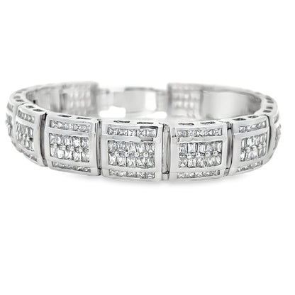 Igloo Baguette CZ Iced Out Bracelet .925 Sterling Silver