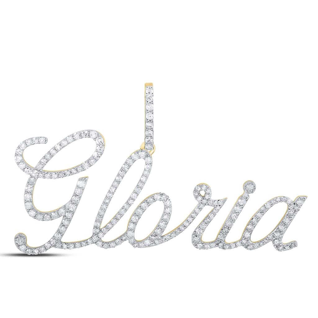 In Stock Cursive Diamond Name Pendant | 10K Yellow Gold
