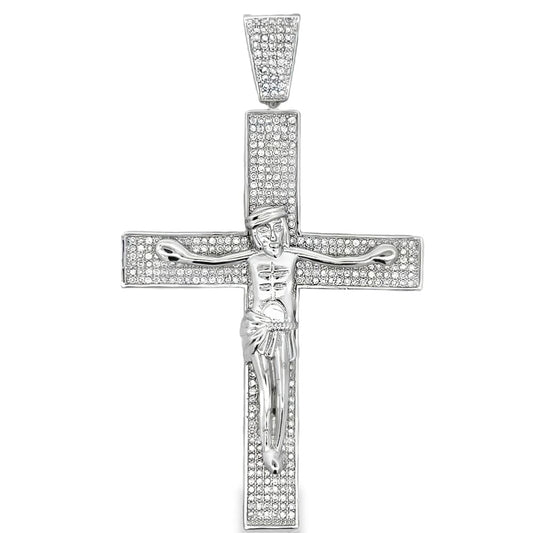 Jesus Crucifix Cross CZ Iced Out Pendant