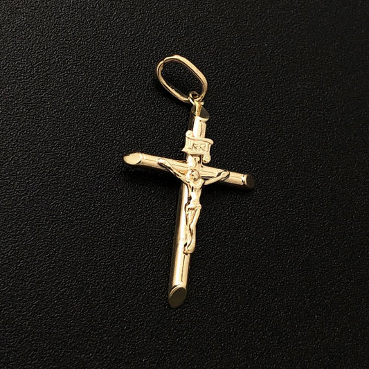 Jesus Crucifix INRI 10K Yellow Gold Pendant