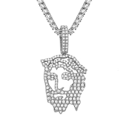 Jesus Face Outline Hip Hop Bling Bling Pendant
