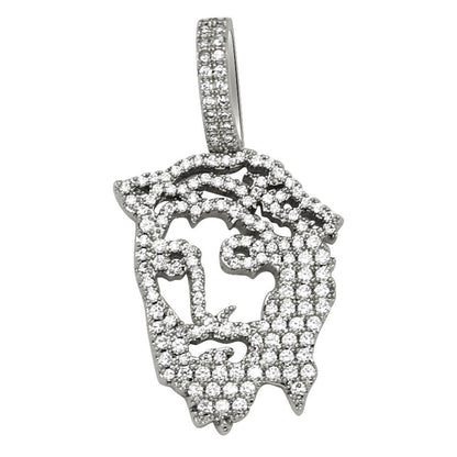 Jesus Face Outline Hip Hop Bling Bling Pendant