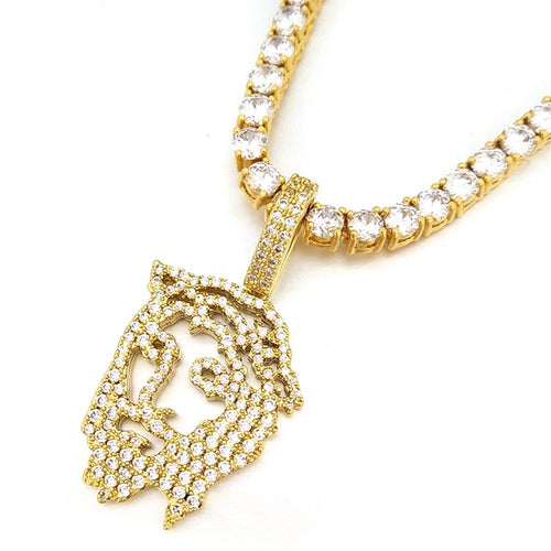 Jesus Face Outline Hip Hop Bling Bling Pendant