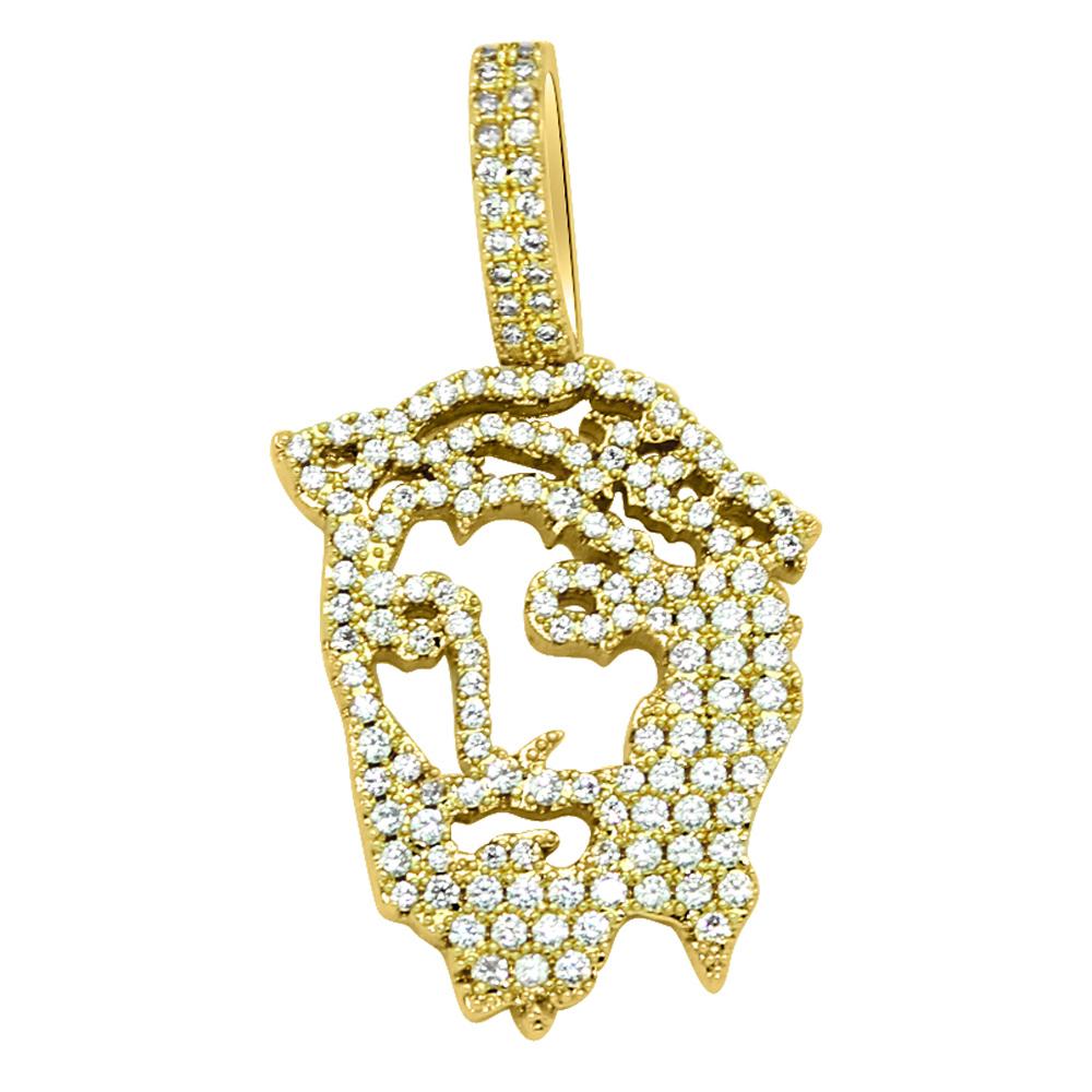 Jesus Face Outline Hip Hop Bling Bling Pendant
