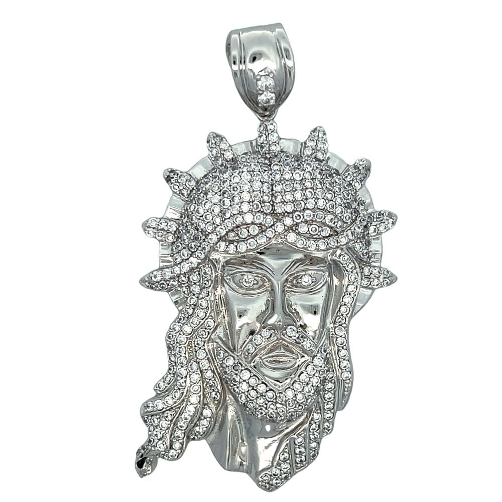 Jesus Halo Crown CZ Iced Out Pendant